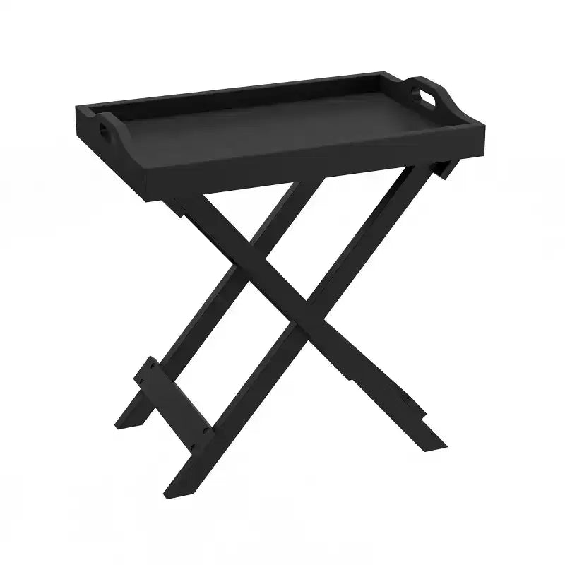 Table d'appoint pliante - Table de chevet contemporaine portable en bois