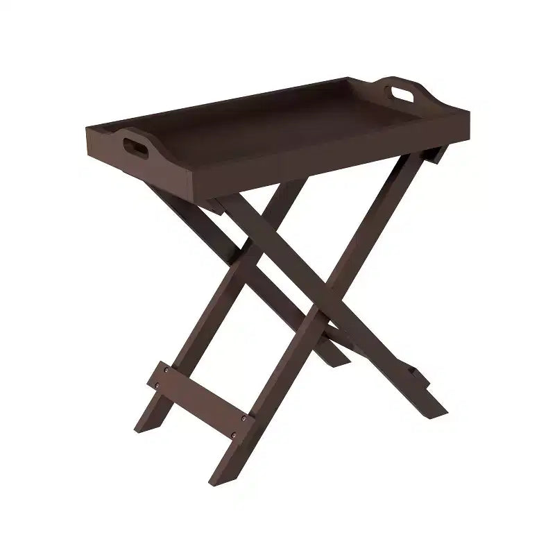 Table d'appoint pliante - Table de chevet contemporaine portable en bois