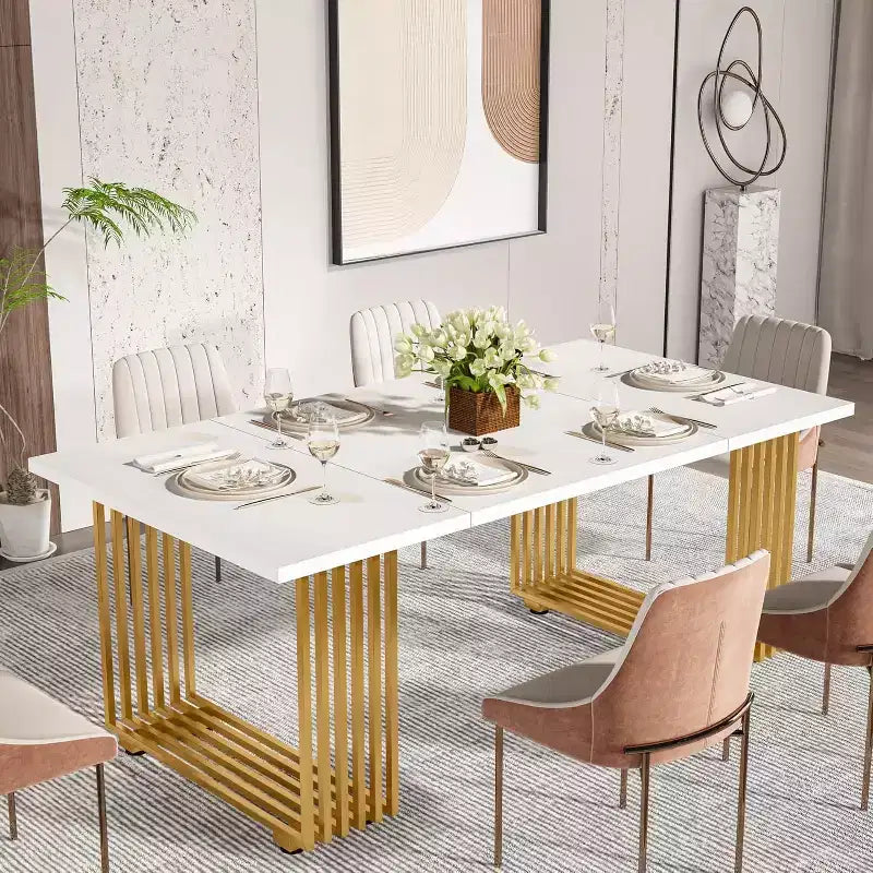 Table à manger moderne pour 6-8 personnes