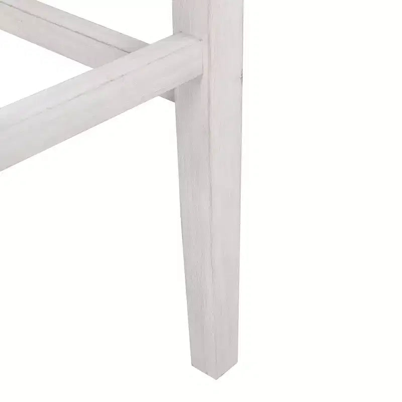 Tabouret de bar sans dossier avec assise rembourrée en forme de selle blanc antique/bleu marine