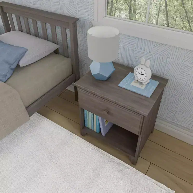 Table de chevet classique en bois avec 1 tiroir, pour enfant / Table d'appoint / Petite table de chevet