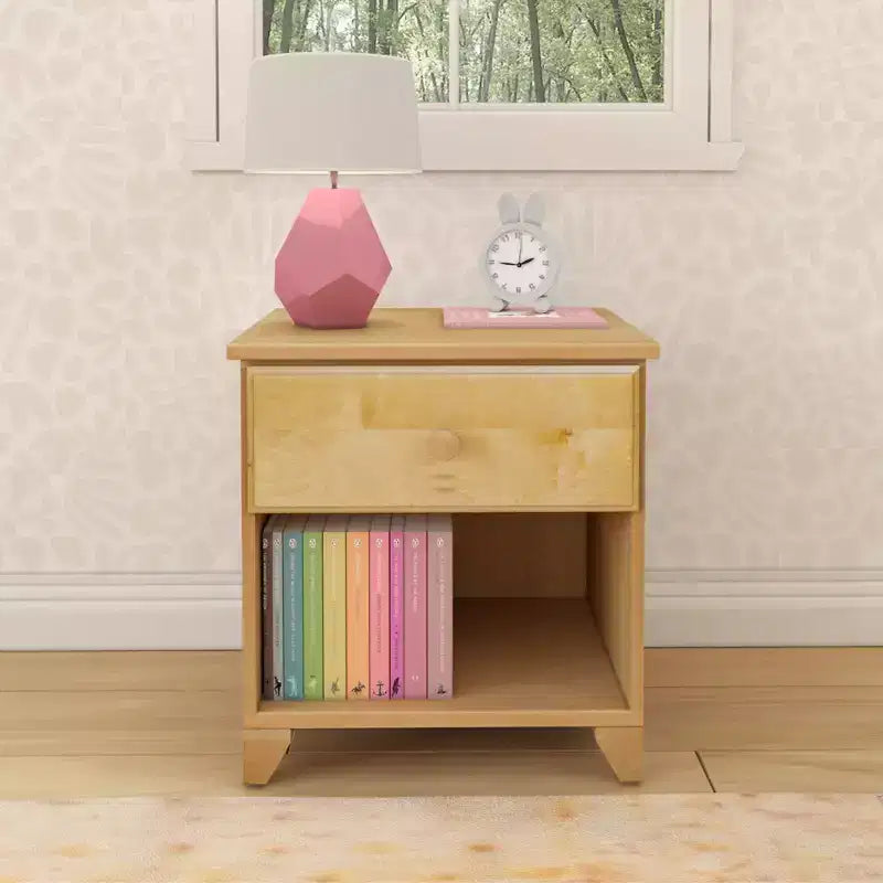 Table de chevet classique en bois avec 1 tiroir, pour enfant / Table d'appoint / Petite table de chevet