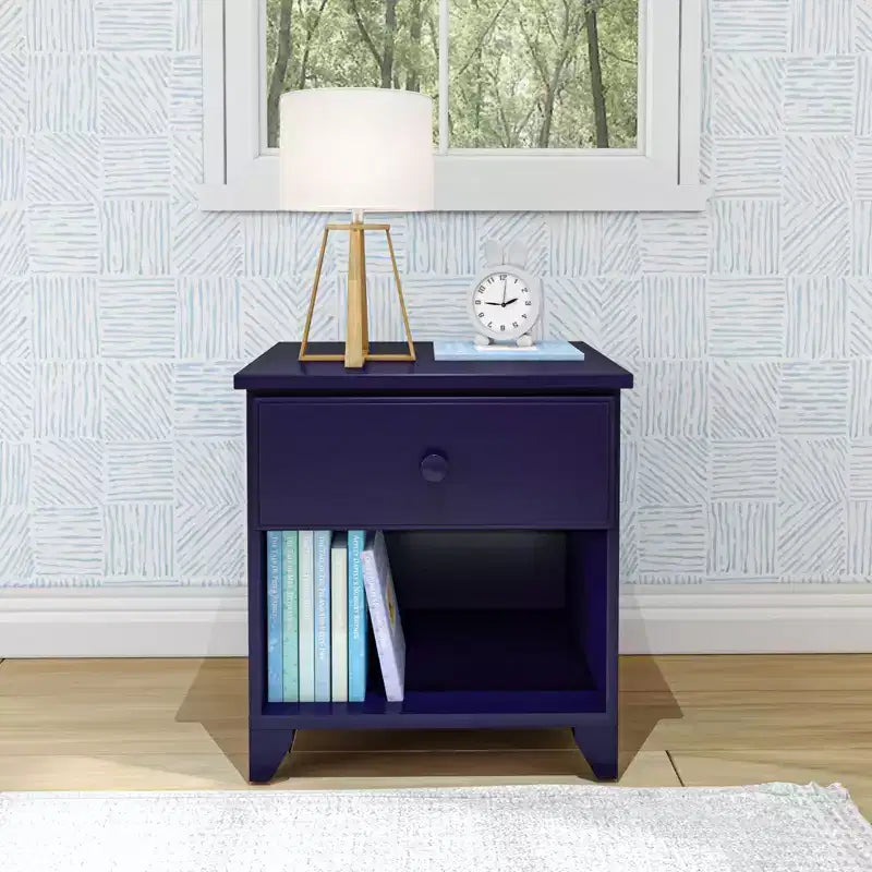 Table de chevet classique en bois avec 1 tiroir, pour enfant / Table d'appoint / Petite table de chevet
