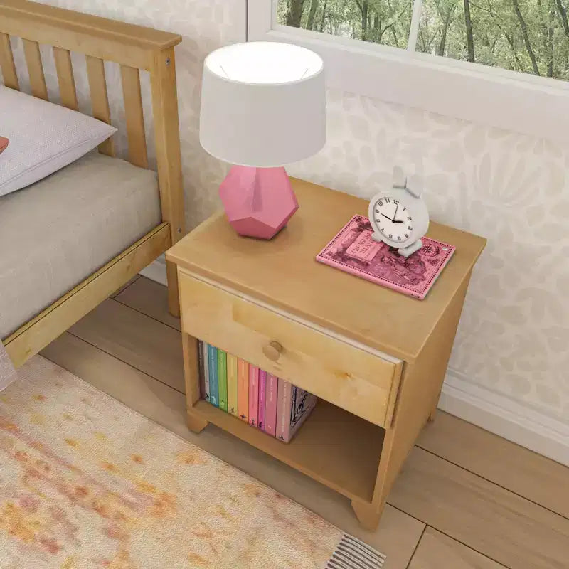 Table de chevet classique en bois avec 1 tiroir, pour enfant / Table d'appoint / Petite table de chevet