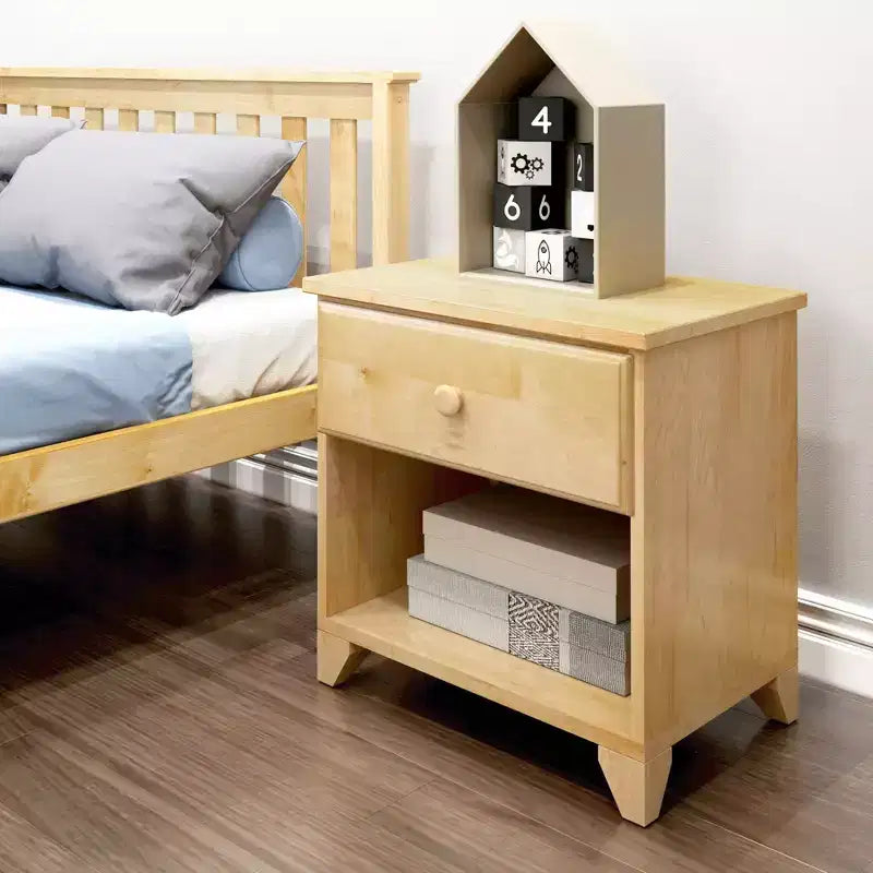 Table de chevet classique en bois avec 1 tiroir, pour enfant / Table d'appoint / Petite table de chevet