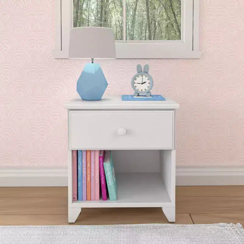 Table de chevet classique en bois avec 1 tiroir, pour enfant / Table d'appoint / Petite table de chevet