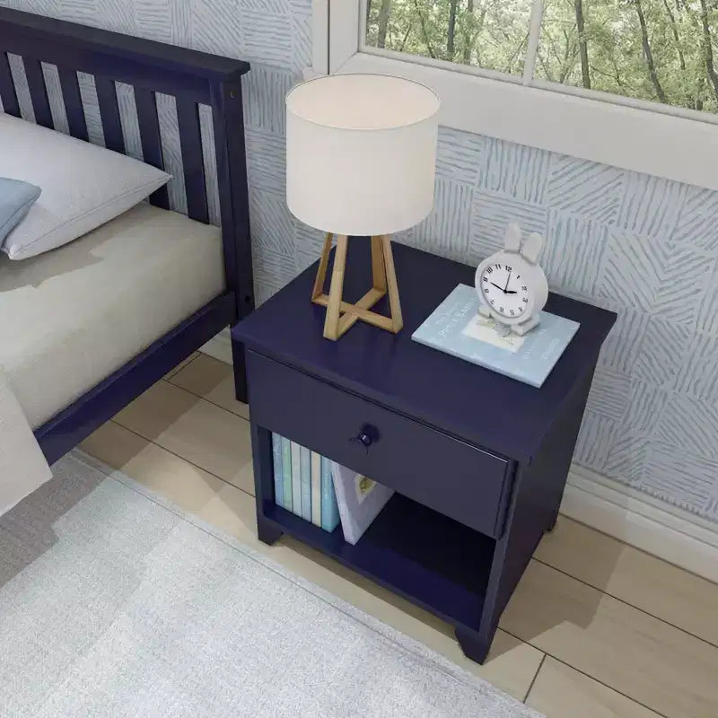 Table de chevet classique en bois avec 1 tiroir, pour enfant / Table d'appoint / Petite table de chevet