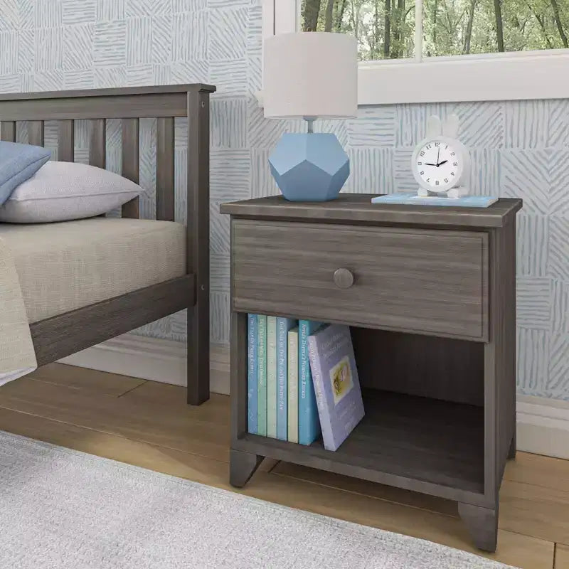 Table de chevet classique en bois avec 1 tiroir, pour enfant / Table d'appoint / Petite table de chevet