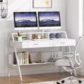 Bureau d'ordinateur moderne avec étagère de rangement et tiroirs Bureau d'écriture de bureau Table d'étude