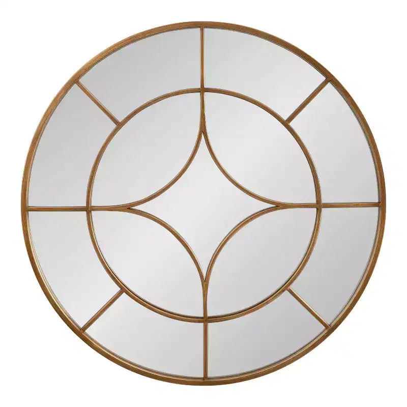 Miroir Mural Rond Moderne, Miroir Circulaire Encadré avec Revêtement Métallique