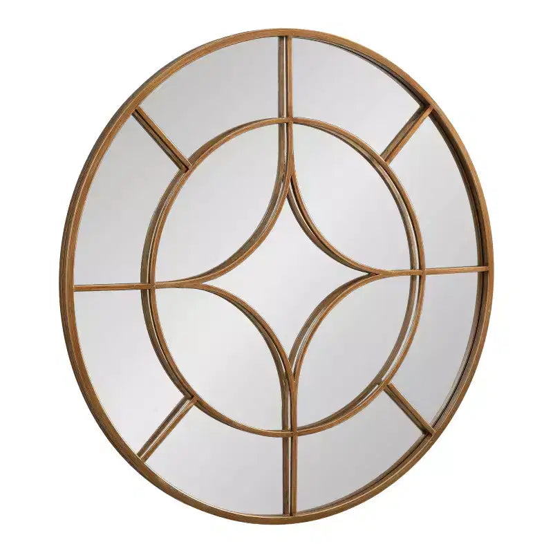 Miroir Mural Rond Moderne, Miroir Circulaire Encadré avec Revêtement Métallique
