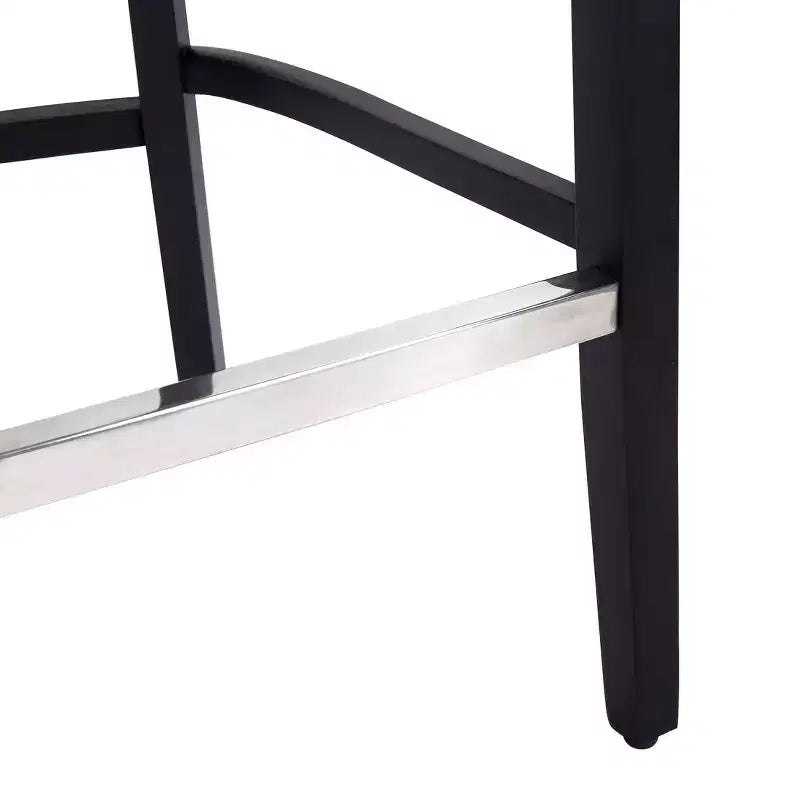 Tabouret de bar à dossier ailé capitonné en lin