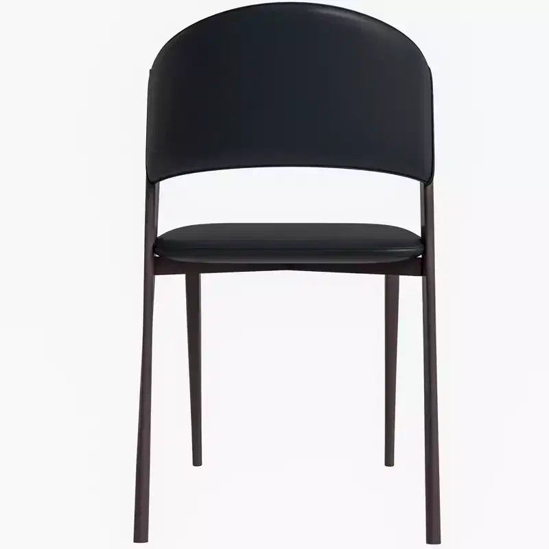 Chaise de salle à manger moderne en cuir PU - Chaise d'appoint ergonomique à dossier incurvé