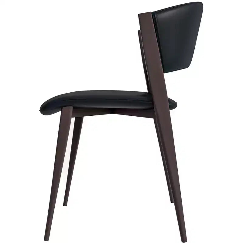 Chaise de salle à manger moderne en cuir PU - Chaise d'appoint ergonomique à dossier incurvé