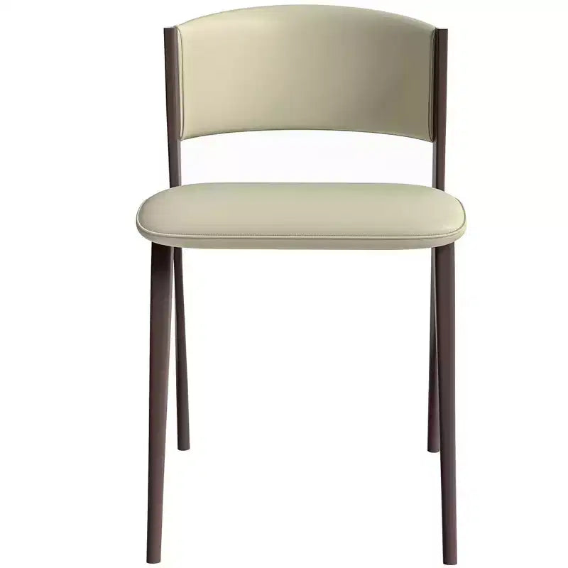 Chaise de salle à manger moderne en cuir PU - Chaise d'appoint ergonomique à dossier incurvé