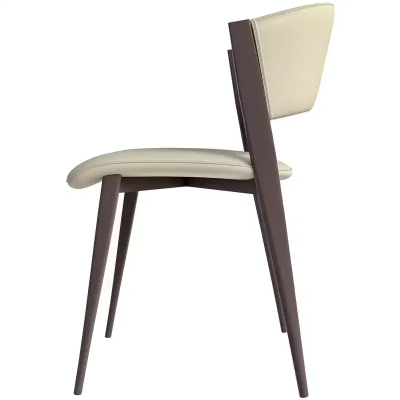 Chaise de salle à manger moderne en cuir PU - Chaise d'appoint ergonomique à dossier incurvé