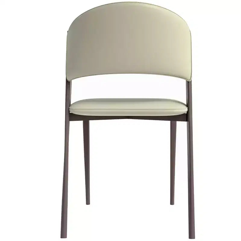 Chaise de salle à manger moderne en cuir PU - Chaise d'appoint ergonomique à dossier incurvé