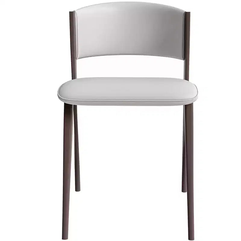 Chaise de salle à manger moderne en cuir PU - Chaise d'appoint ergonomique à dossier incurvé