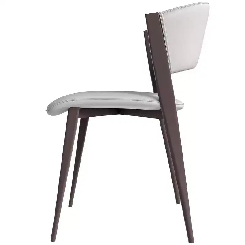 Chaise de salle à manger moderne en cuir PU - Chaise d'appoint ergonomique à dossier incurvé