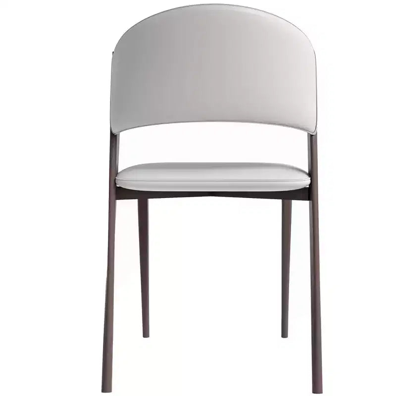 Chaise de salle à manger moderne en cuir PU - Chaise d'appoint ergonomique à dossier incurvé