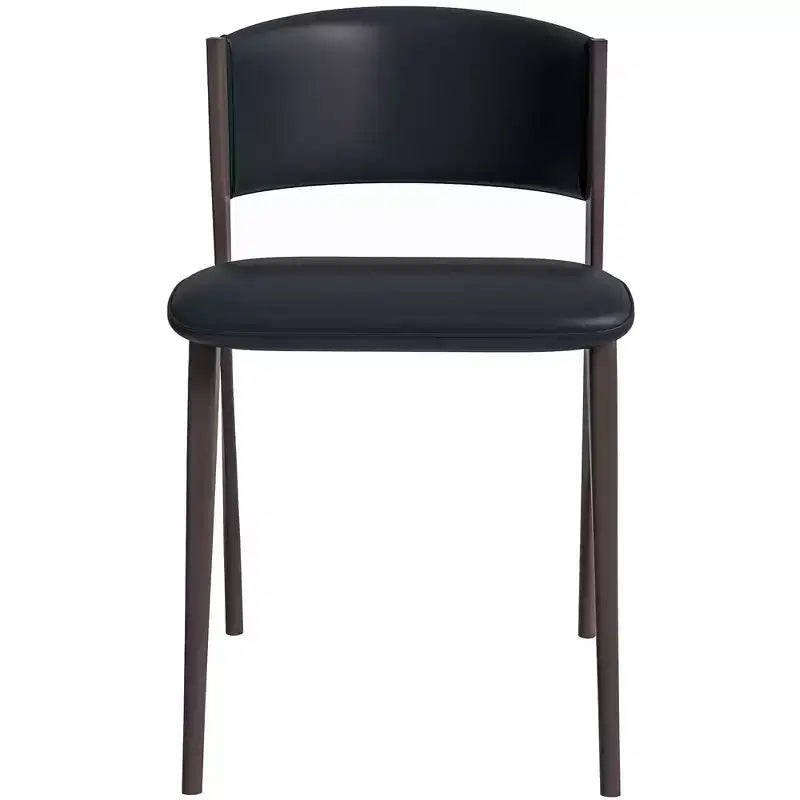 Chaise de salle à manger moderne en cuir PU - Chaise d'appoint ergonomique à dossier incurvé