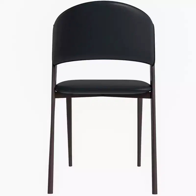 Chaise de salle à manger moderne en cuir PU - Chaise d'appoint ergonomique à dossier incurvé