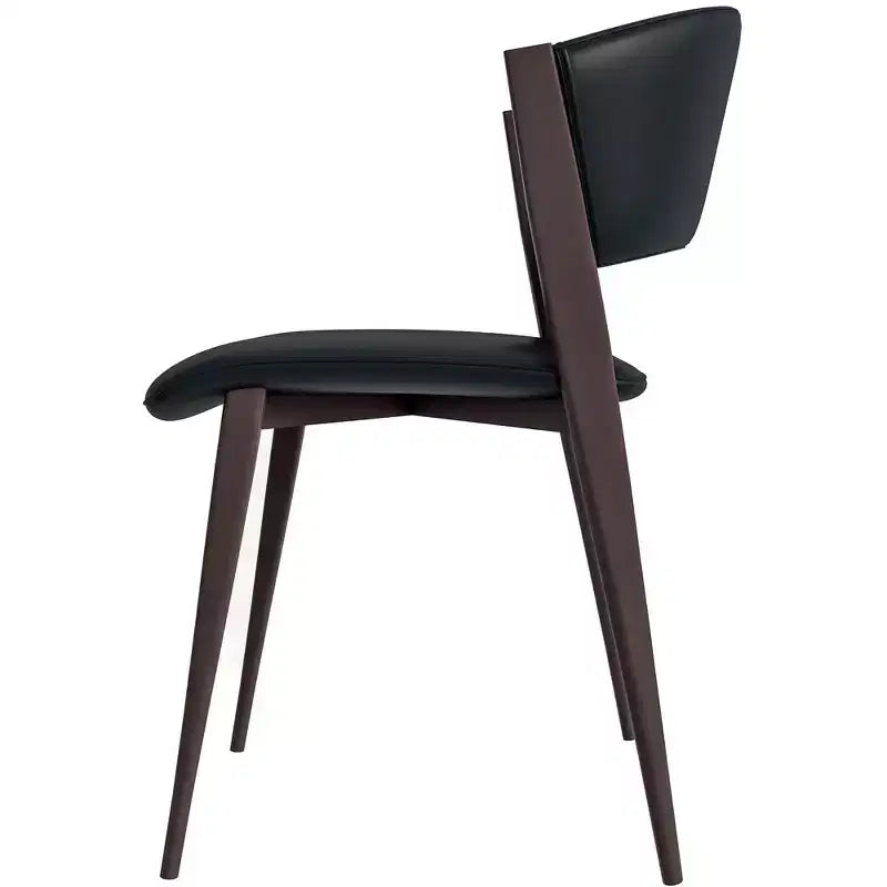 Chaise de salle à manger moderne en cuir PU - Chaise d'appoint ergonomique à dossier incurvé