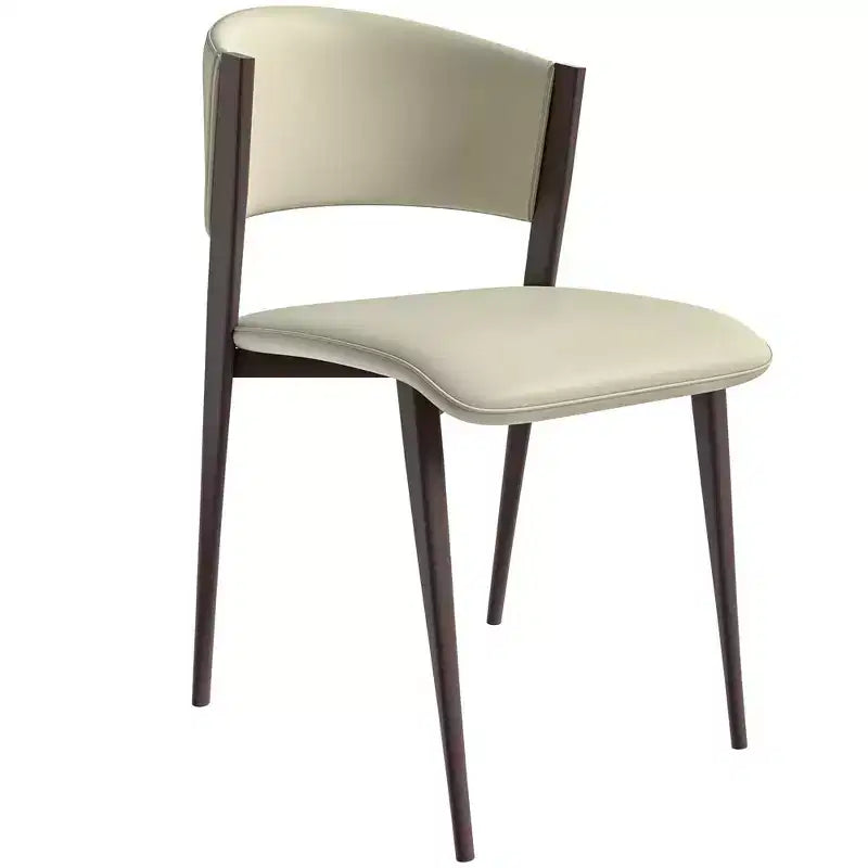 Chaise de salle à manger moderne en cuir PU - Chaise d'appoint ergonomique à dossier incurvé