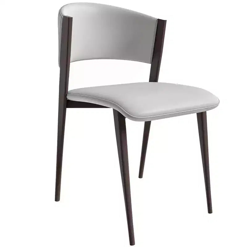 Chaise de salle à manger moderne en cuir PU - Chaise d'appoint ergonomique à dossier incurvé