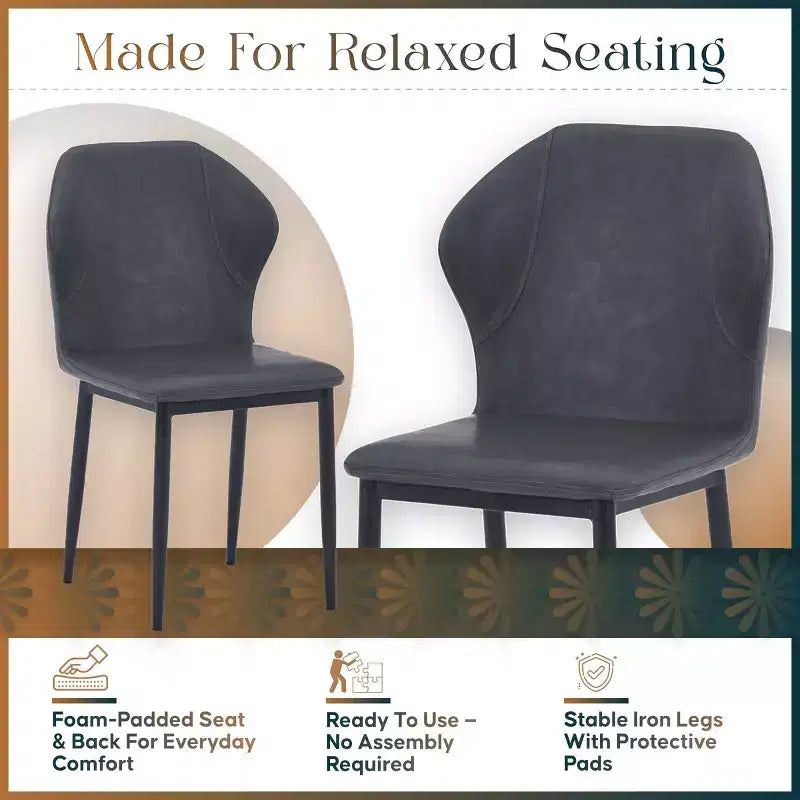 Chaise de salle à manger moderne capitonnée en tissu - Chaise d'appoint ergonomique