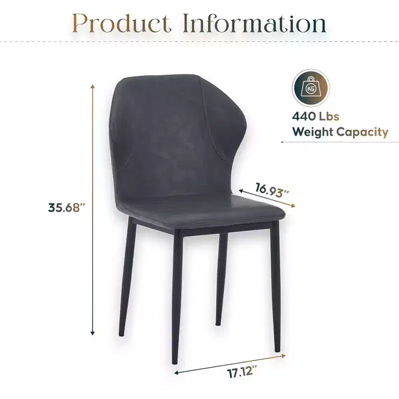 Chaise de salle à manger moderne capitonnée en tissu - Chaise d'appoint ergonomique