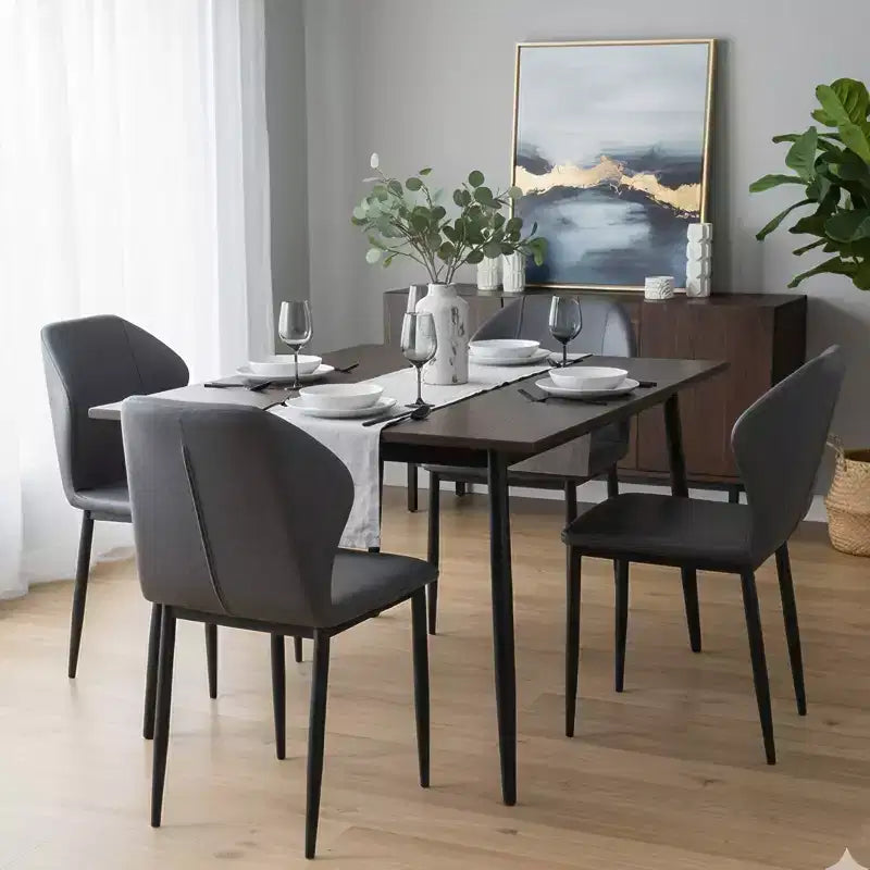 Chaise de salle à manger moderne capitonnée en tissu - Chaise d'appoint ergonomique