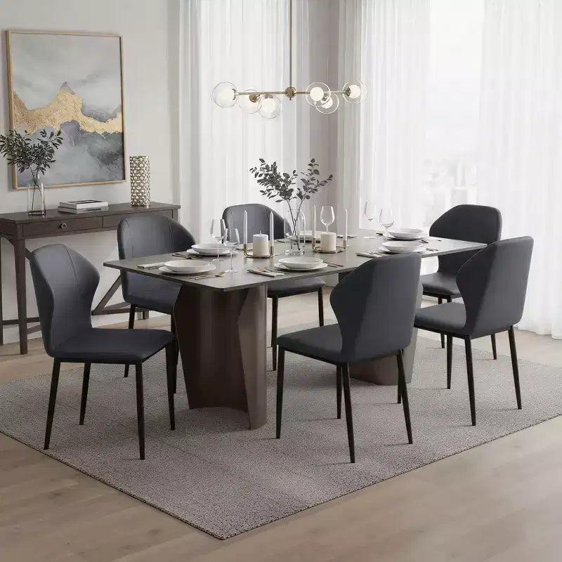 Chaise de salle à manger moderne capitonnée en tissu - Chaise d'appoint ergonomique