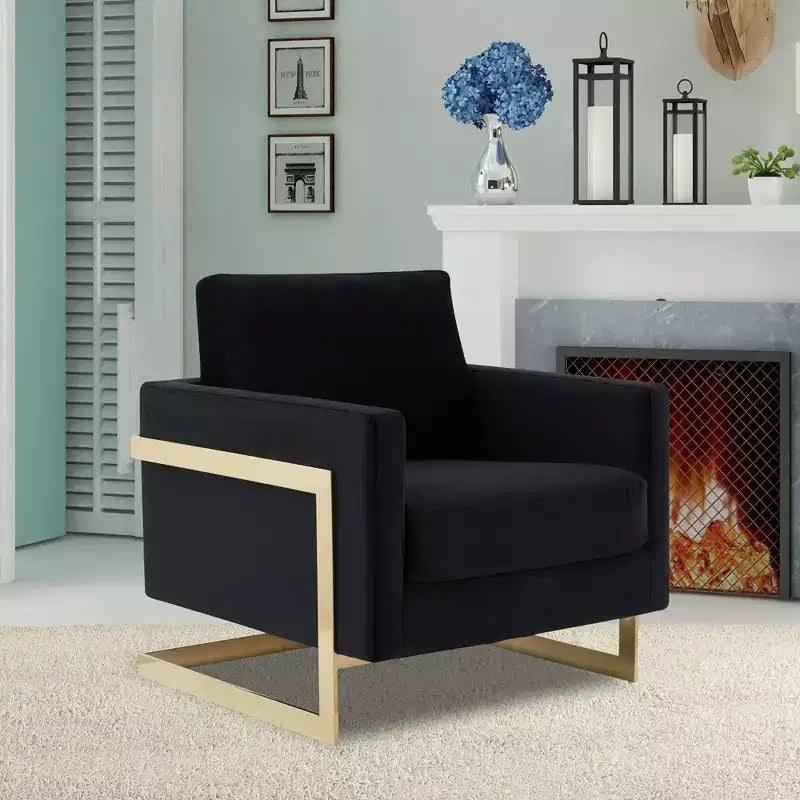 Fauteuil d'appoint rembourré - Fauteuil club moderne en velours
