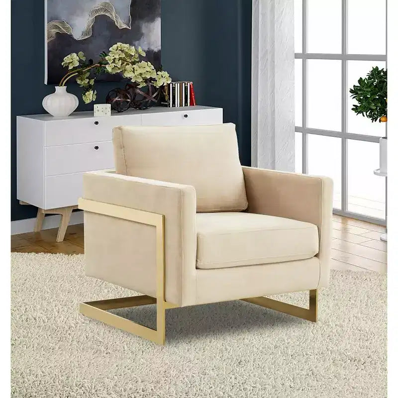 Fauteuil d'appoint rembourré - Fauteuil club moderne en velours