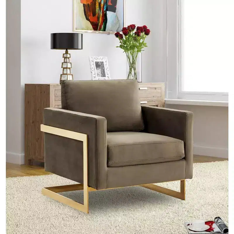 Fauteuil d'appoint rembourré - Fauteuil club moderne en velours
