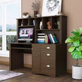 Home Office Desk Computer Desk with Hutch Writing Desk Workstation with Drawers 4W - ModernLuxe