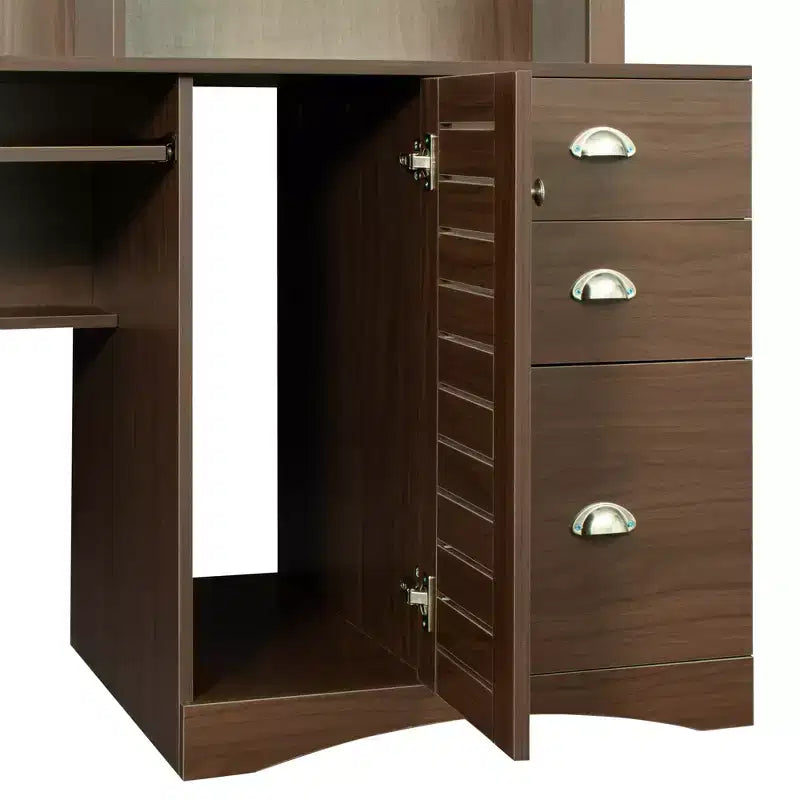 Bureau d'ordinateur à domicile avec étagère, bureau d'écriture, poste de travail