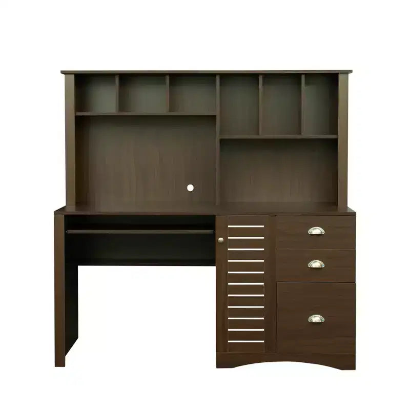 Bureau d'ordinateur à domicile avec étagère, bureau d'écriture, poste de travail
