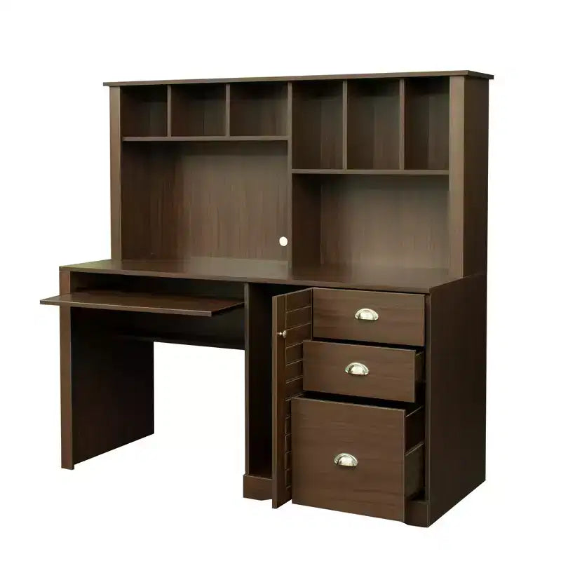 Bureau d'ordinateur à domicile avec étagère, bureau d'écriture, poste de travail