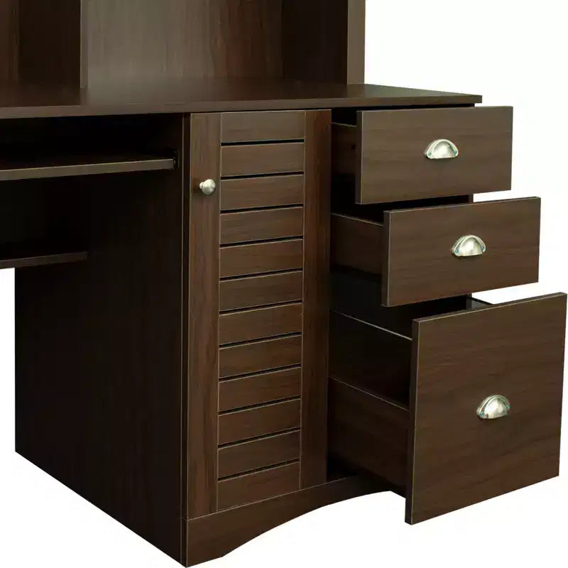 Bureau d'ordinateur à domicile avec étagère, bureau d'écriture, poste de travail