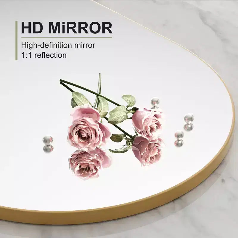 Miroir Mural Asymétrique Décoratif Grand Miroir Sans Cadre pour Salle de Bain