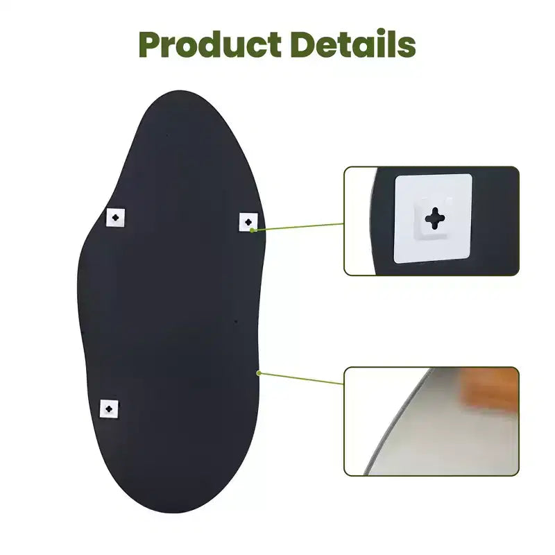 Miroir Mural Asymétrique Décoratif Grand Miroir Sans Cadre pour Salle de Bain