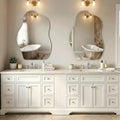 Miroir Mural Asymétrique Décoratif Grand Miroir Sans Cadre pour Salle de Bain