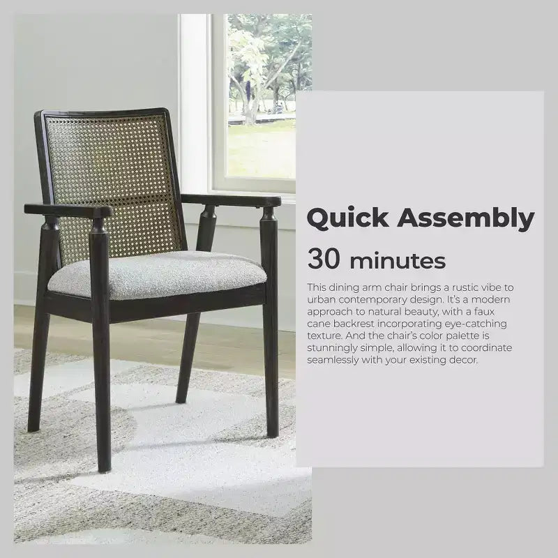 Lot de 2 chaises de salle à manger avec accoudoirs Noir