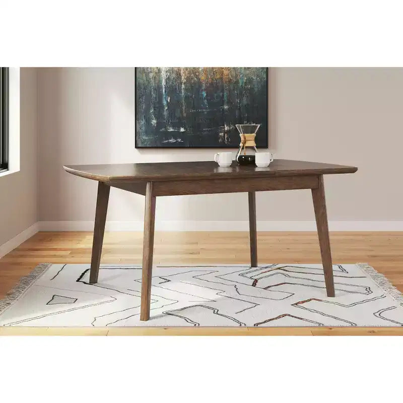 Table à manger extensible contemporaine marron