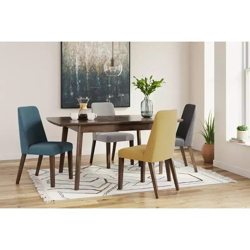 Table à manger extensible contemporaine marron