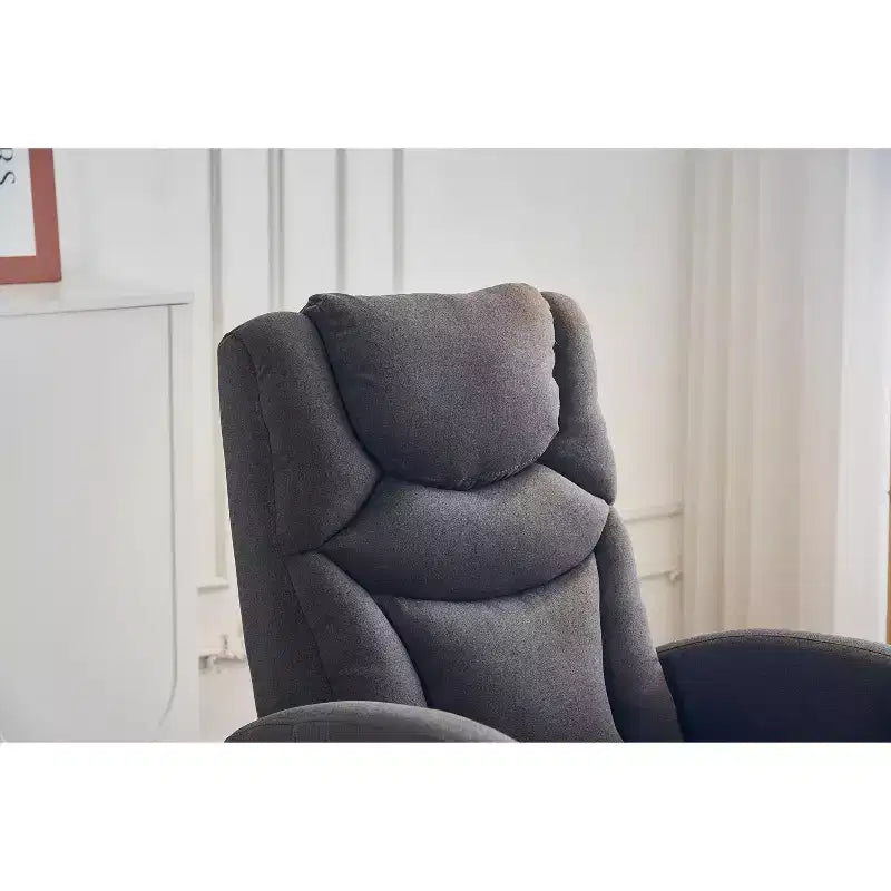 Fauteuil à bascule de chambre d'enfant en coton lin/tissu Teddy, fauteuil d'appoint rembourré