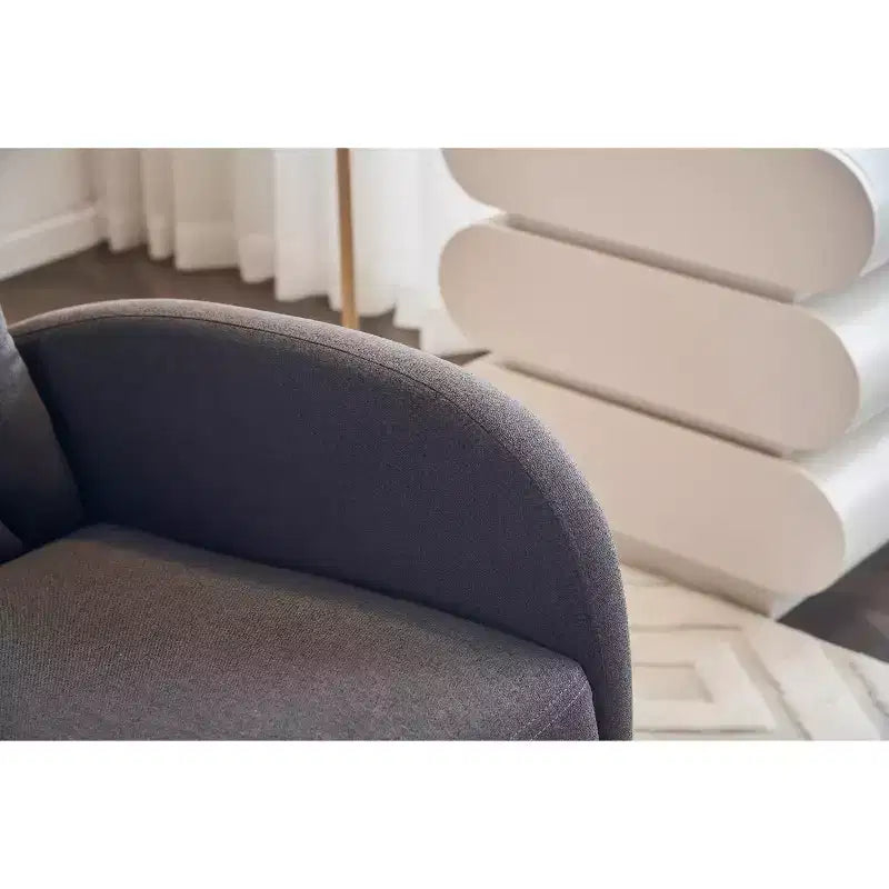 Fauteuil à bascule de chambre d'enfant en coton lin/tissu Teddy, fauteuil d'appoint rembourré