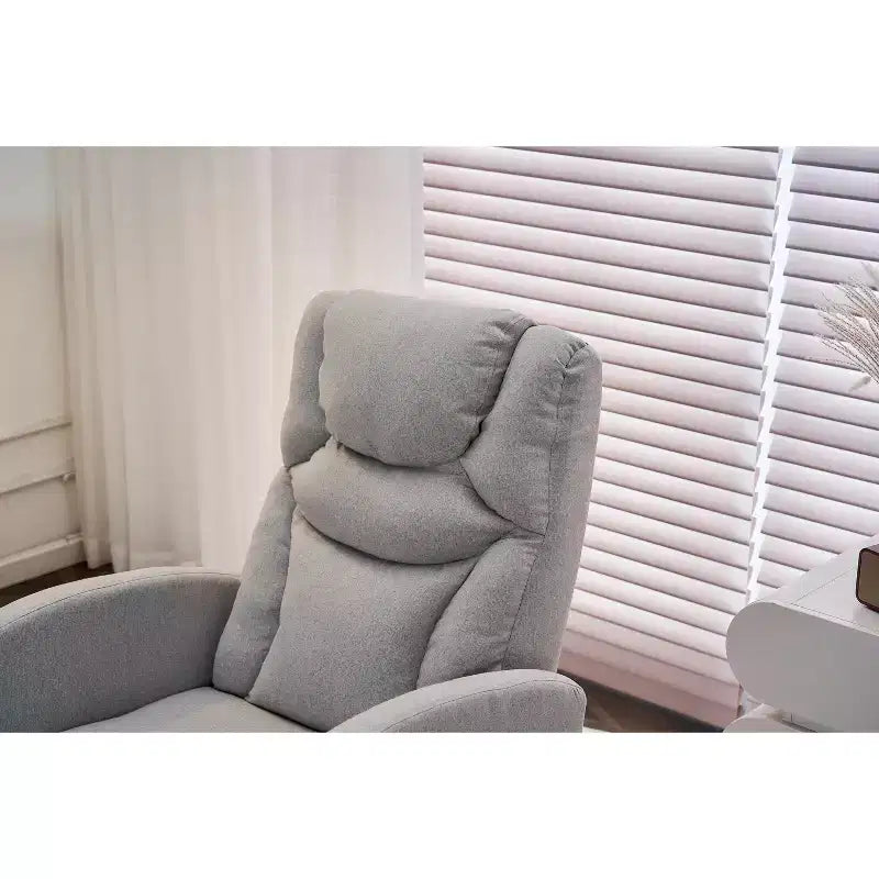 Fauteuil à bascule de chambre d'enfant en coton lin/tissu Teddy, fauteuil d'appoint rembourré